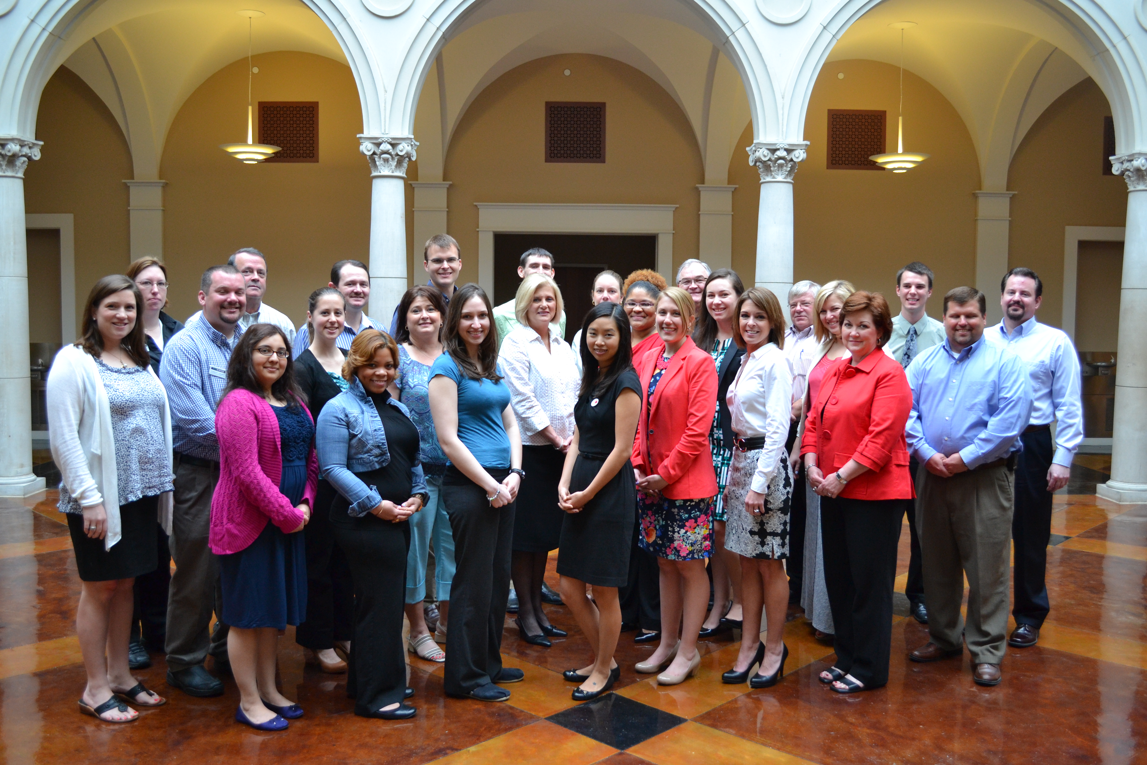 PHOTO:  First Row: (L to R) Asma Ashraf (TFA), Bennell LaPorte (TFA), Zaia Thombre(TFA), Euhbin Son (TFA), Alex Logan (TFA), Michelle Roberts (DSU), Paula Lindsey (DSU) 2nd Row:  (L to R) Laura Howell (DSU), Robert Grant (DSU), Christine Peters (TFA) Leigh Korb (DSU), Teresa Houston (DSU), Camesha Benson (DSU), Mackenzie Smith (TFA), Michelle Gieg (TFA), Matt Logan (DSU) Back Row: (L to R) Sharon Green (DSU), Judson Thigpen (Chamber of Commerce), Edwin Craft (DSU), Stephen Bailey (TFA), Kevin Parkinson (TFA), Julie Jackson (DSU), Lynn Buford (DSU), Ted Hochradel (DSU), Trent Smith (TFA), Jeff Slagell (DSU)